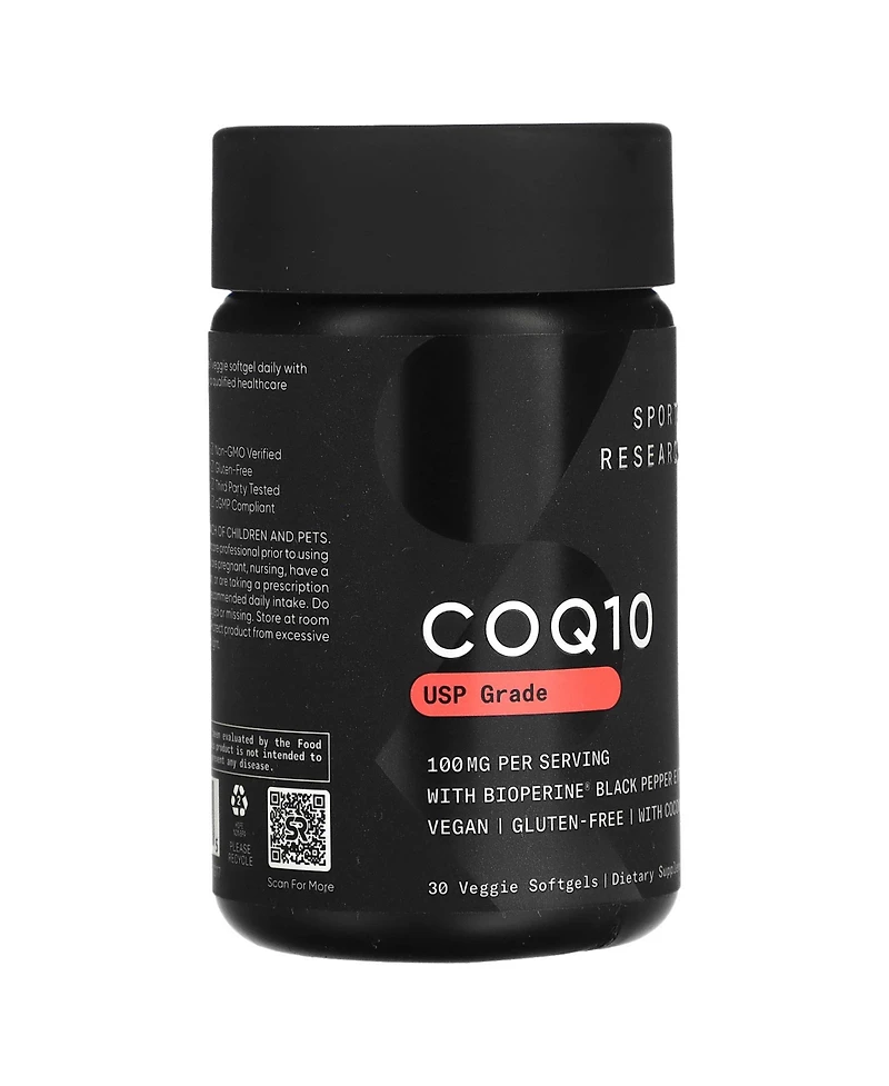Sports Research CoQ10 Usp Grade with BioPerine 100 mg