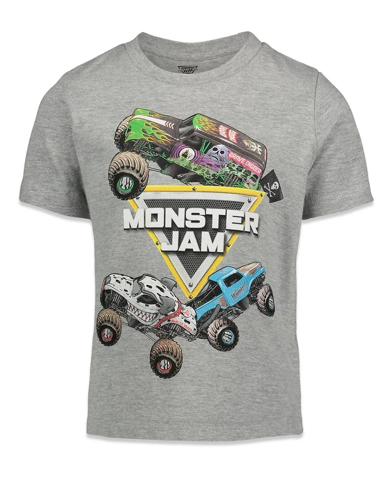 Monster Jam Trucks Boys 3 Pack Graphic T-Shirts Toddler| Child