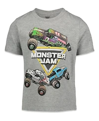 Monster Jam Trucks Boys 3 Pack Graphic T-Shirts Toddler| Child