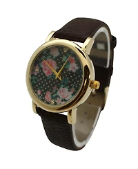 Olivia Pratt Solid Colors with Flowers Details Women Watch