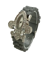 Olivia Pratt Gray Rhinestones Silicone Women Watch