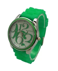Olivia Pratt Lime Green Round Big Face with Colorful Numbers Women Watch