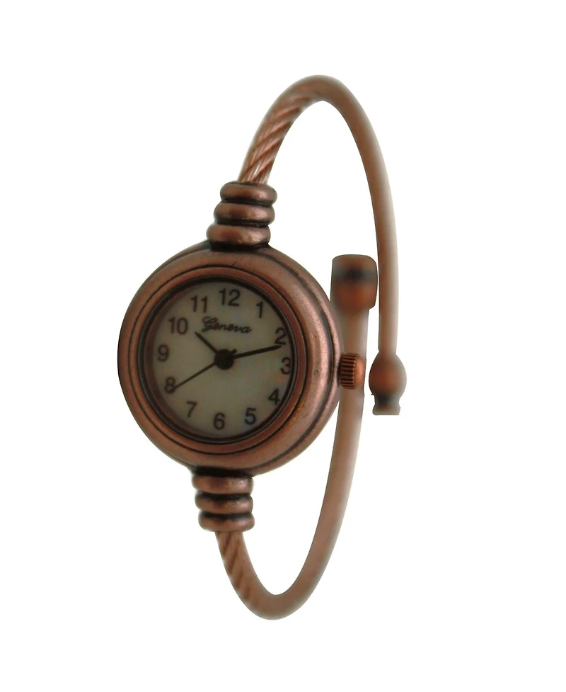 Olivia Pratt Copper Thin Swirl Delicate Bangle Women Watch