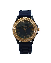 Olivia Pratt Navy Every Day Silicone and Rhinestones Colorful Women Watch
