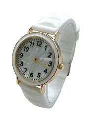 Olivia Pratt Solid Vibrant Color Everyday Silicone Women Watch, White