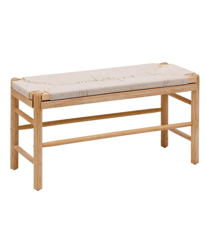 Nordlys - Rope and Wood Storage Bench Exotic Boho Entry