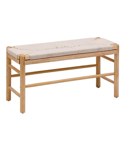 Nordlys - Rope and Wood Storage Bench Exotic Boho Entry