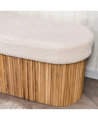 Nordlys - White Boucle Storage Bench Modern Design Style Upholstery Entry