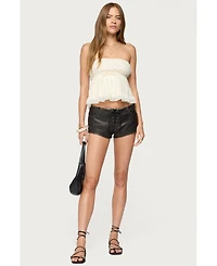 Edikted Women's Lace Up Micro Shorts