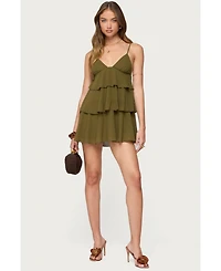 Edikted Women's Gwynne Chiffon Ruffled Mini Dress