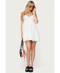 Edikted Womens Bianca Ruffle Tiered Babydoll Dress