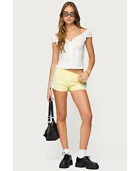 Edikted Women's Arlow Ruffle Button Up Top