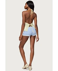 Edikted Women's Oliviana Linen Look Halter Top