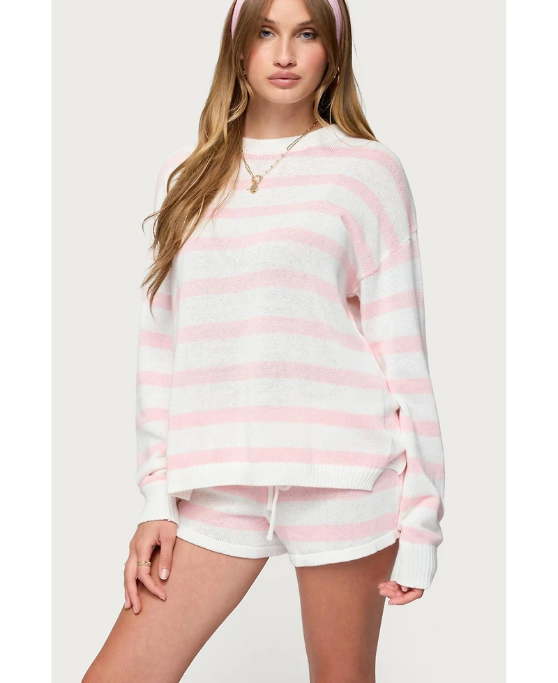 Edikted Women's Amaris Oversized Striped Knit Sweater