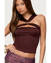 Edikted Womens Rivera Ring Cut Out Top
