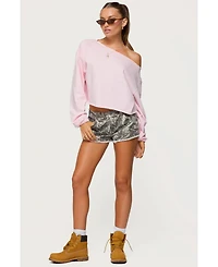Edikted Women's Aveline Off Shoulder Light Sweatshirt
