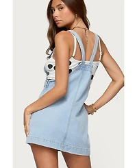 Edikted Women's Overall Denim Mini Dress