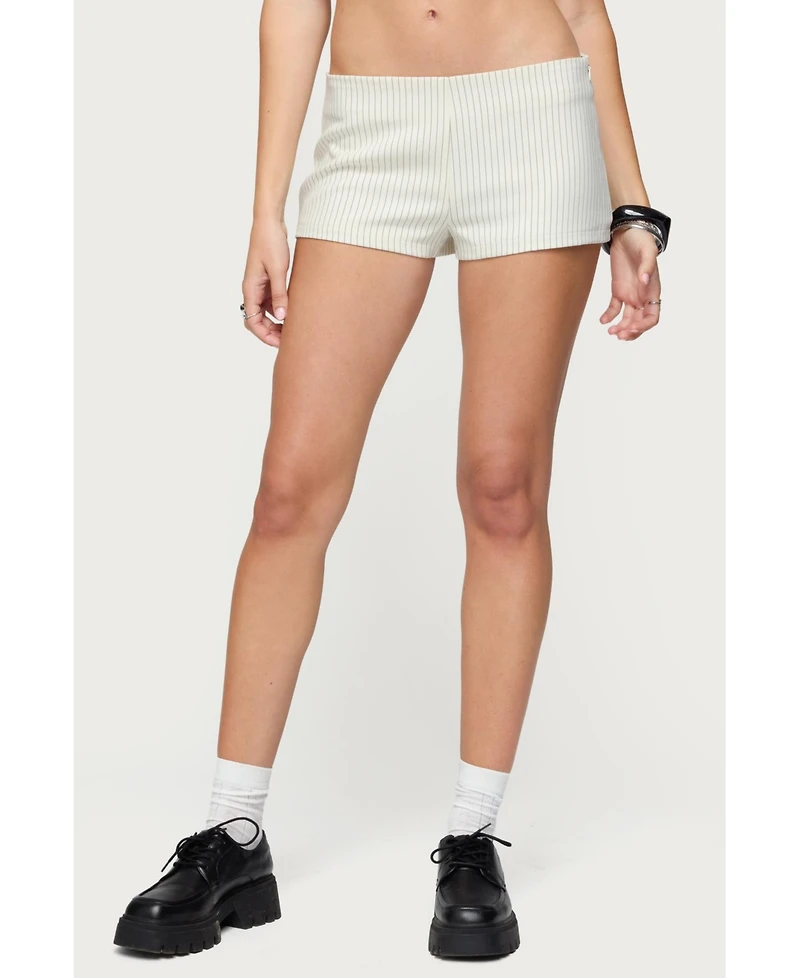 Edikted Womens Annalisa Pinstripe Shorts
