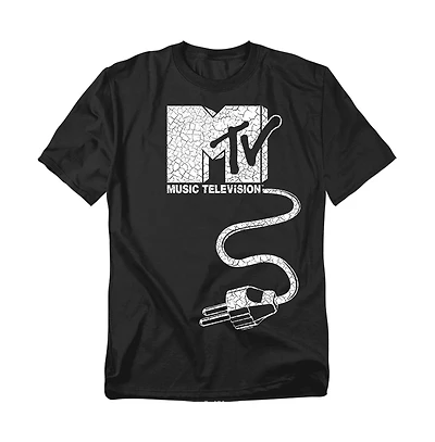 Logovision Men's Unplugged Mtv Logo With Giant Plug T-Shirt