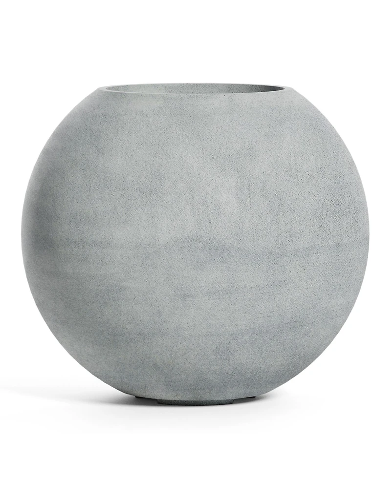 Cosapots Orbo Globe Sphere Planter – Sand Stone Finish Fiberglass Indoor/Outdoor and Weather-Resistant Round (23.6" D x 2