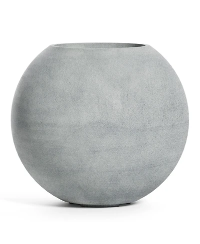 Cosapots Orbo Globe Sphere Planter – Sand Stone Finish Fiberglass Indoor/Outdoor and Weather-Resistant Round (23.6" D x 2