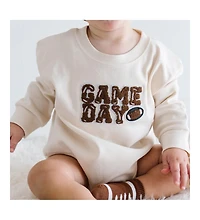 Sweet Wink Baby Girl and Boy Game Day Patch Long Sleeve Romper