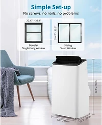 gaomon 14,000 Btu Portable Air Conditioner - 3-in-1 Cooling Unit, 48dB Ultra Quiet, Window Kits with Drainage Pipe & Remote Control, Black Top Cover