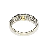 Suzy Levian New York Sterling Silver Sapphire & Created White Pave Half Band Ring