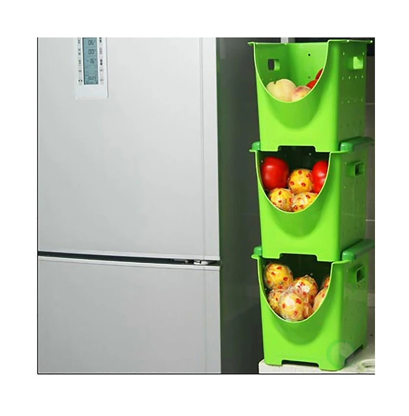 Basicwise Stackable Plastic Storage Container