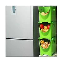 Basicwise Stackable Plastic Storage Container