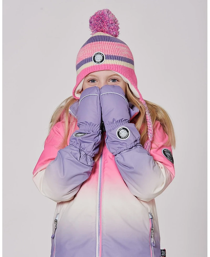Deux par Girls Winter Mittens Play Purple Gray
