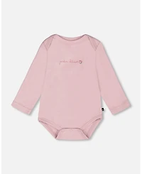 Deux par Baby Girl Cotton Long Sleeve Romper Neutral Purple