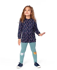 Deux par Baby Girl Tunic and Leggings Set Navy Floral