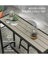Outsunny 47" Outdoor Bar Table with Built-In Bottle Opener, Steel Frame