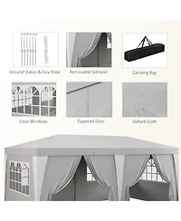 Outsunny 232.25" x 117" Pop Up Canopy w/ Sidewall Window Adjustable Height