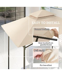 Outsunny 5' x 8' Grill Gazebo Canopy Replacement Cover Only,