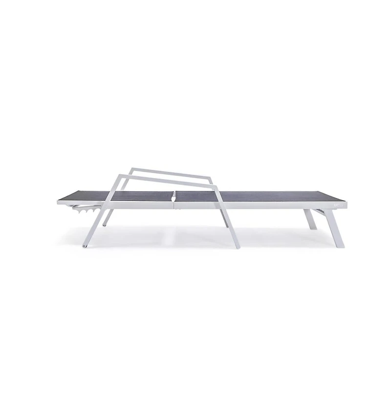 LeisureMod Lounge Chair With Armrests in Aluminum Frame