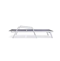 LeisureMod Lounge Chair With Armrests in Aluminum Frame