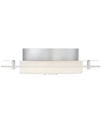 Possini Euro Design Clarival Modern Ceiling Light Flush Mount Fixture 12 1/2" Wide Chrome Dimmable Led Clear Ring White Acrylic Diffuser for Bedr