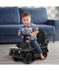 3-in-1 Ride-On Push Car Mercedes Benz G350 Stroller Sliding Car with Canopy - Black