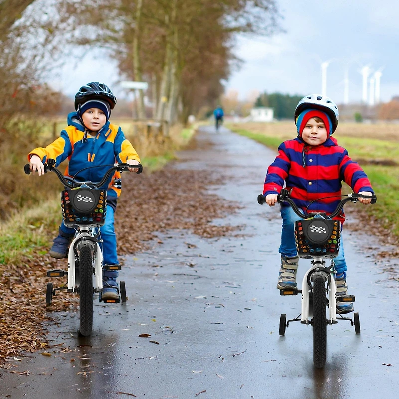 18 Feet Kids Bike with Removable Training Wheels - Black & White