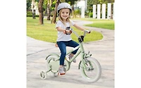 Kids Bike with Adjustable Handlebar and Saddle - Green - 12 Inches