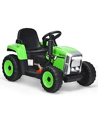 12V Ride-On Tractor with 3-Gear Shift Ground Loader for Kids 3+ Years - Green