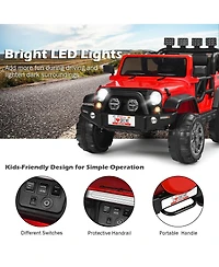 12V 2-Seater Ride-On Car Truck with Remote Control and Storage Room - Red