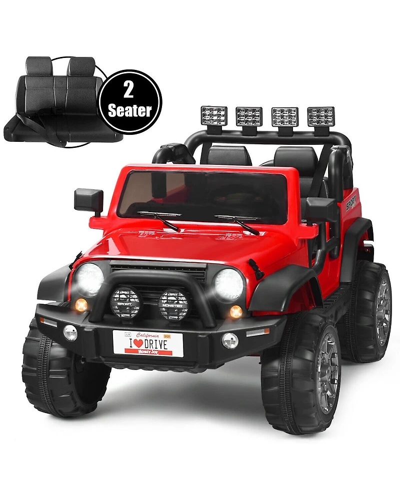 12V 2-Seater Ride-On Car Truck with Remote Control and Storage Room - Red