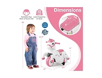12V Unicorn Ride-On Toy with Training Wheels and Horse Riding Mode - Pink