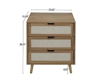 Casainc Rattan Storage Cabinet with 3 drawer
