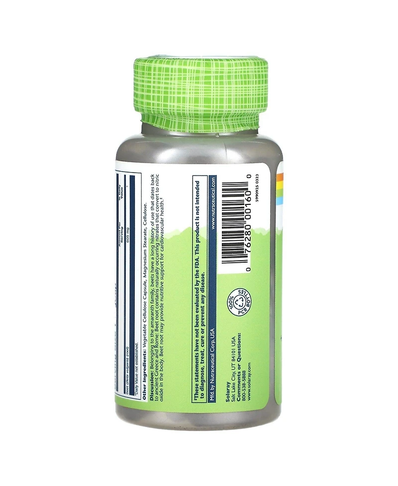 Solaray True Herbs Beet 605 mg - 100 VegCaps