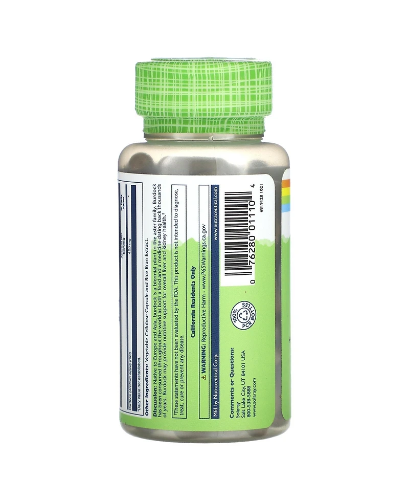 Solaray True Herbs Burdock 425 mg - 100 VegCaps