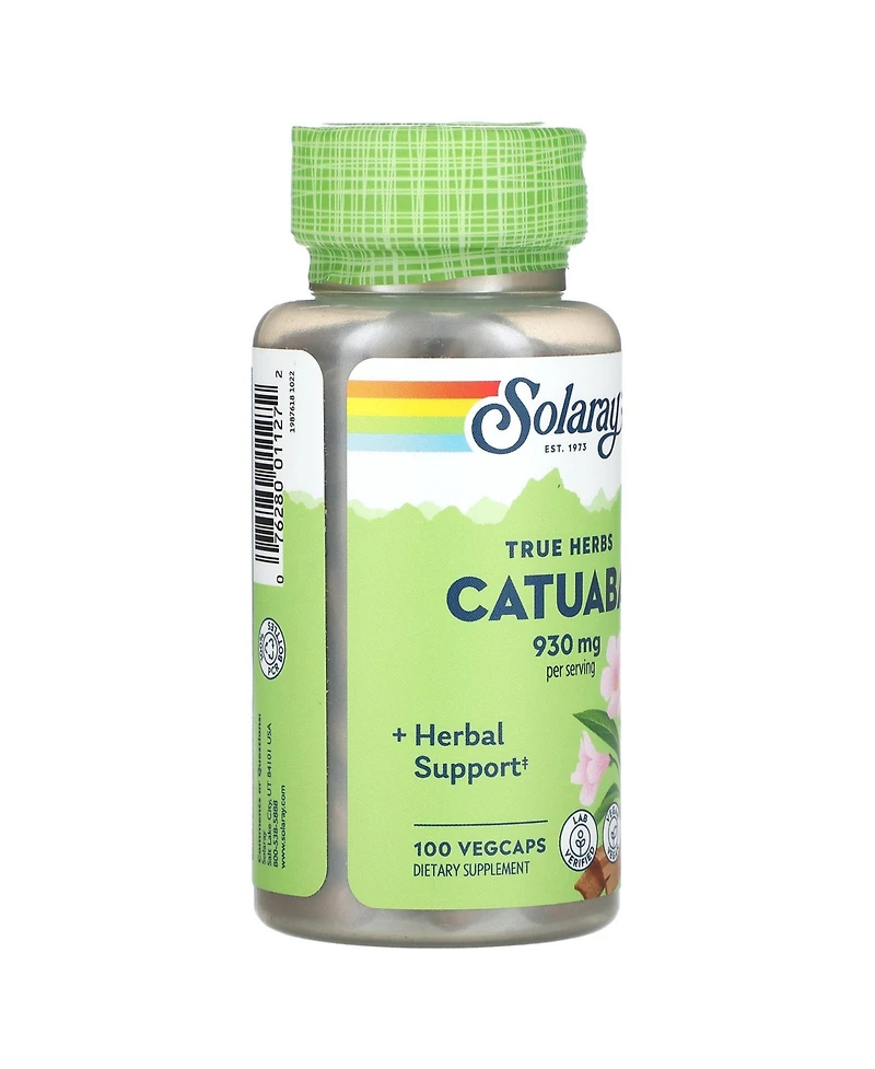 Solaray True Herbs Catuaba - 100 VegCaps (465 mg per Capsule)